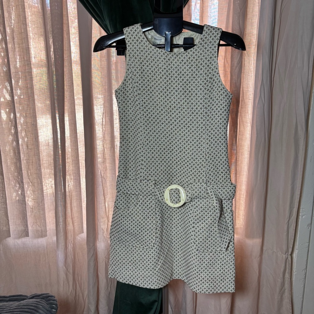 Apple Cream and Metallic Gold Mini Dress